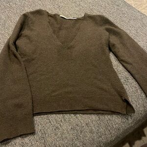 Max Studio Brown V-Neck Sweater